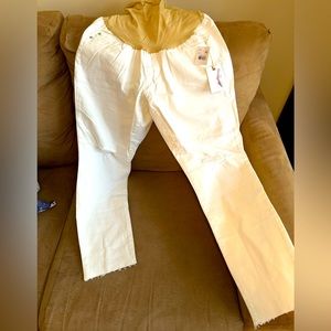 NWT Jessica Simpson maternity white distressed jeans